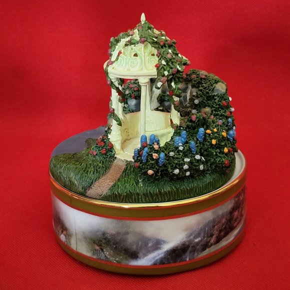 Thomas Kincade Peaceful Moments Hidden Arbor Musical Box Plays Love Story 2004 - Picture 8 of 14